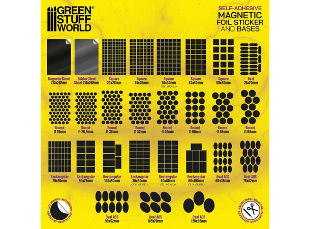 Magnetic Bases - 30x30mm (54 stk) Green Stuff World 
