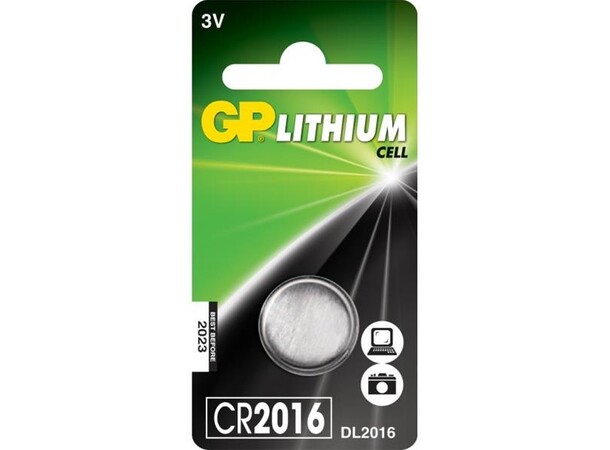 Minicelle-batteri CR 2016 GP 