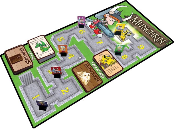 Munchkin Deluxe Startpakke Brætspil Specialudgave af Kortspillet med bræt++ 