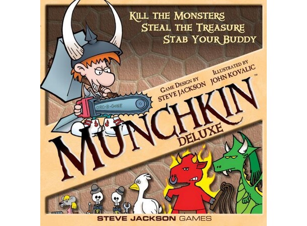 Munchkin Deluxe Startpakke Brætspil Specialudgave af Kortspillet med bræt++ 