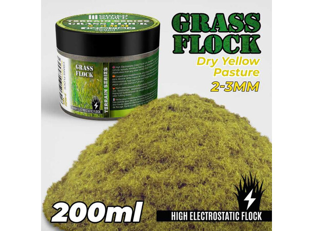 Static Grass Dry Yellow 2-3 mm 200 ml Green Stuff World 