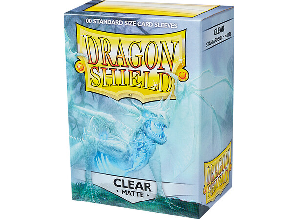 Sleeves Matte Clear x100 - 63x88 m/æske Dragon Shield kortbeskyttelse m/ deckbox 