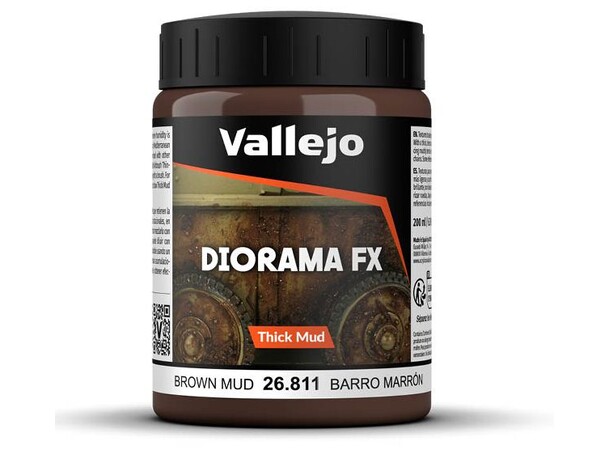 Vallejo Texture Brown Mud 200 ml Thick Mud Texture Acrylic 