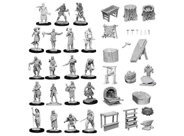 D&D Figur Deep Cuts Townspeople & Acces Miniaturefigurer til din D&D-kampagne 