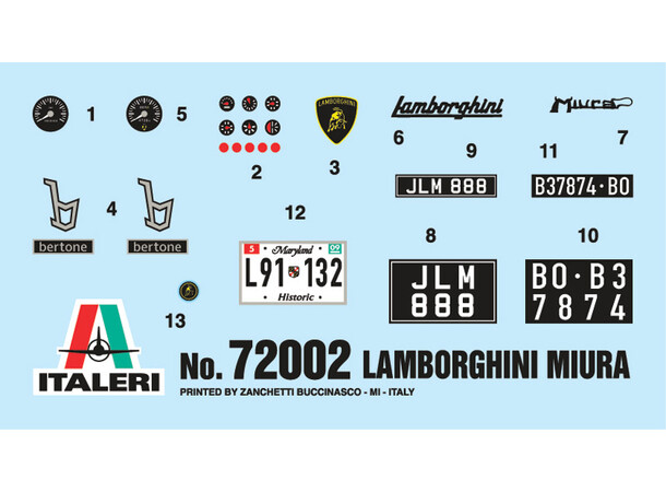 Lamborghini Miura Startersæt Italeri 1:24 byggesæt 