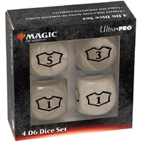 Magic Loyalty Dice 4 D6 Dice Set - hvid 