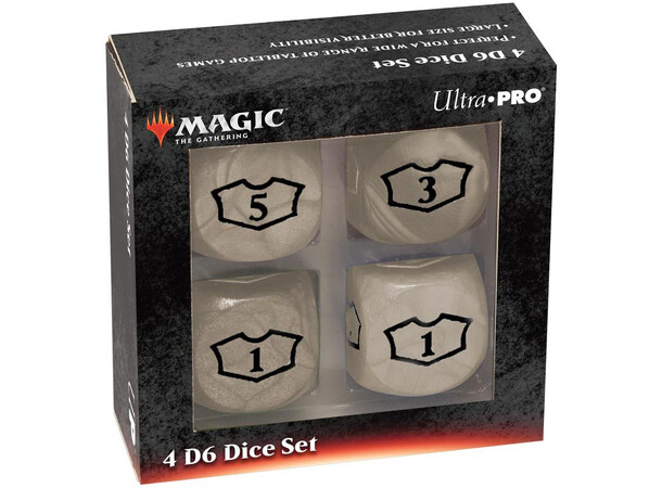 Magic Loyalty Dice 4 D6 Dice Set - hvid 