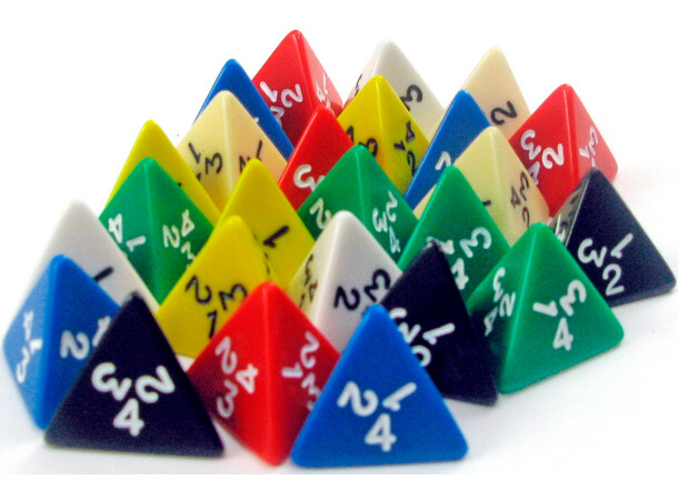 RPG Dice D4 terning - 1 stk Tilfældig farve 