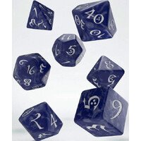 RPG Dice Set Kobolt/Hvid Terninger til rollespil - 7 stk