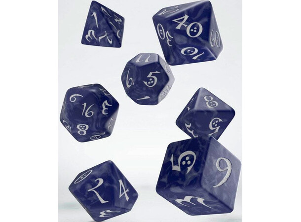 RPG Dice Set Kobolt/Hvid Terninger til rollespil - 7 stk 