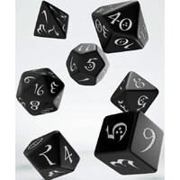 RPG Dice Set, sort, 7 stk. Sæt terninger til rollespil