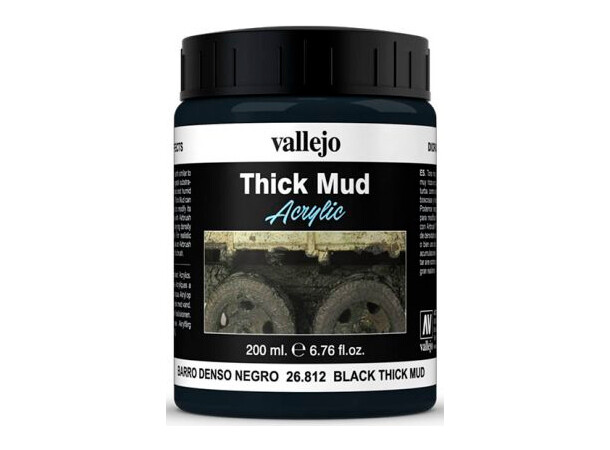 Vallejo Texture Black Mud 200 ml Thick Mud Texture Acrylic 