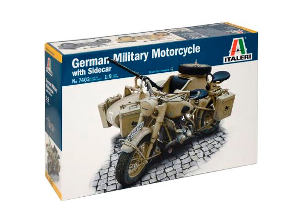 BMW R75 tysk militærmotorcykel Italeri 1:9 byggesæt 