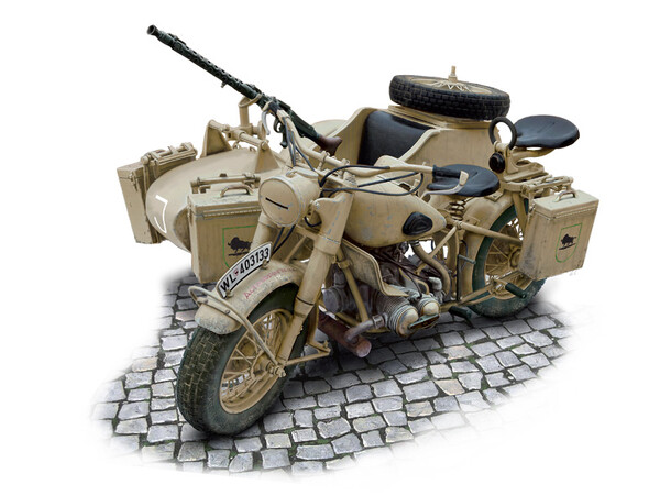 BMW R75 tysk militærmotorcykel Italeri 1:9 byggesæt 