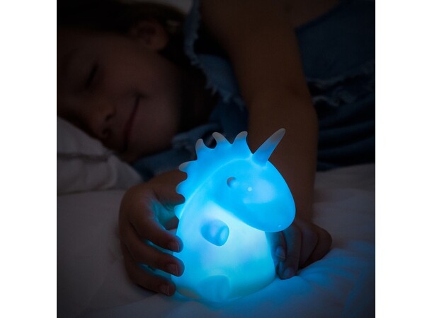 Enhjørning Unicorn natlampe 11 cm Batteridrevet, farveskiftende LED 