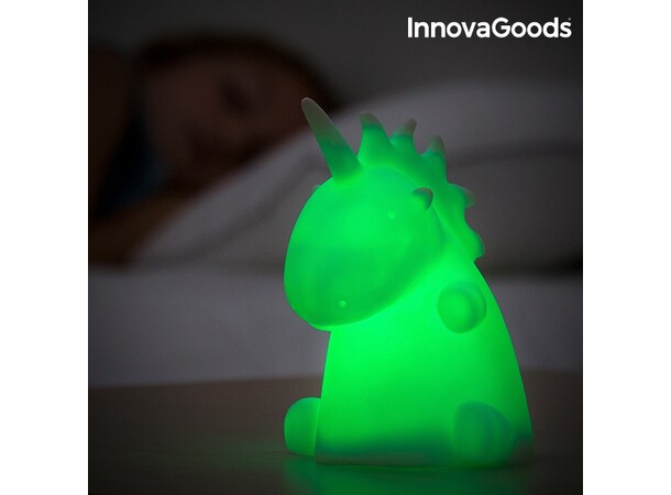 Enhjørning Unicorn natlampe 11 cm Batteridrevet, farveskiftende LED 