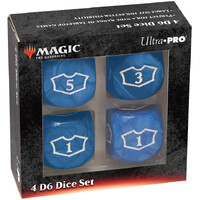 Magic Loyalty Dice 4 D6 Dice Set, blå 