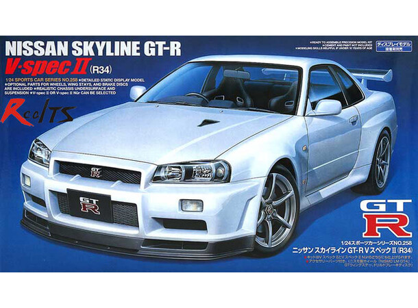 Nissan Skyline GT-R V-spec II R34 Tamiya 1:24 byggesæt 