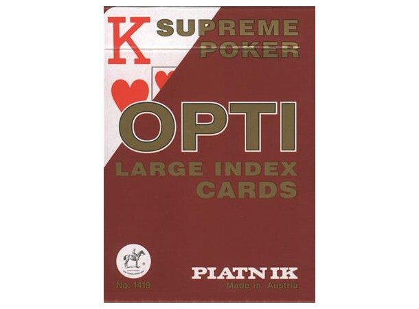 Opti Kortspil til synshandicappede - Rød Perfekt til bridge og andre Kortspil 