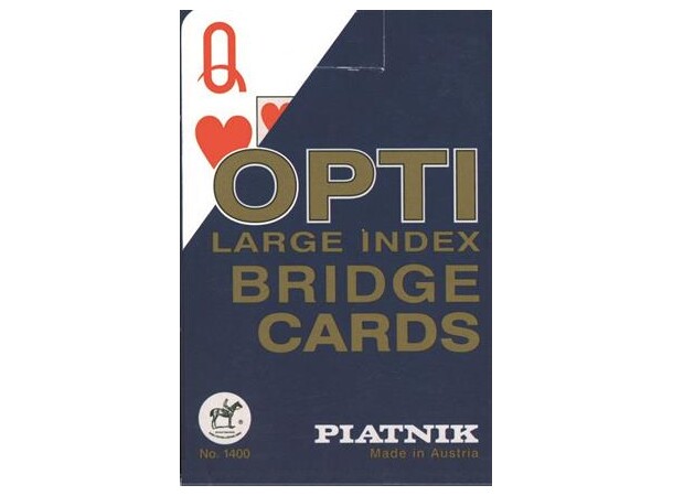 Opti Kortspil til synshandicappede - Blå Perfekt til bridge og andre Kortspil 