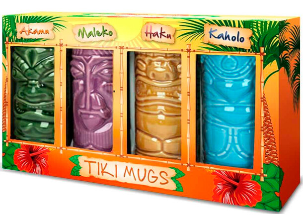 Tiki Mugs kopper - 4 stk 