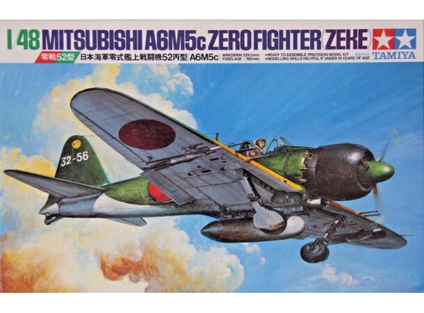 Mitsubishi A6M5c Zero Fighter Zeke Tamiya 1:48 byggesæt 