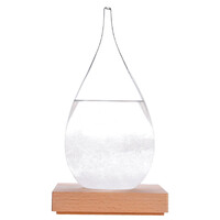 Stormdråbe - Vejrudsigt - 17 cm høj Glas/Træ - Storm Drop