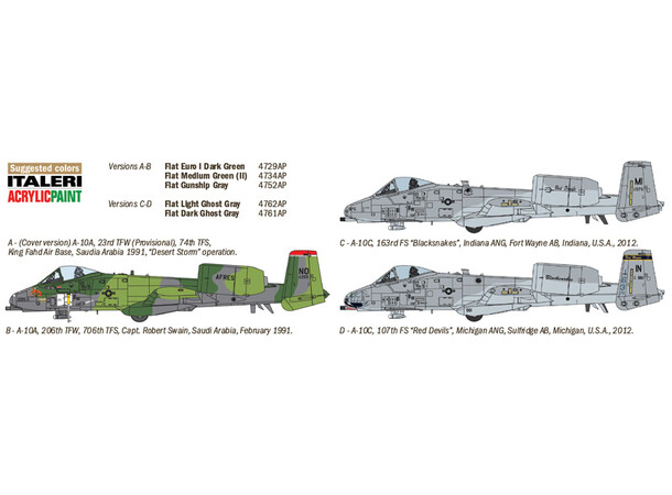 A-10 A/C Thunderbolt II Golfkrigen Italeri 1:72 byggesæt 