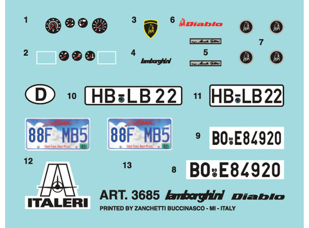 Lamborghini Diablo Italeri 1:24 byggesæt 