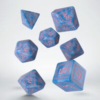 RPG Dice Set Runic Blue/Pink 7 stk Terninger til rollespil