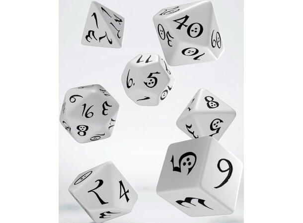 RPG Dice Set hvid Terninger til rollespil - 7 stk 
