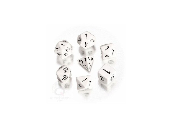 RPG Dice Set hvid Terninger til rollespil - 7 stk 