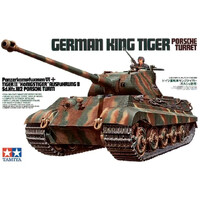 Tysk King Tiger Porsche Turret Tamiya 1:35 byggesæt
