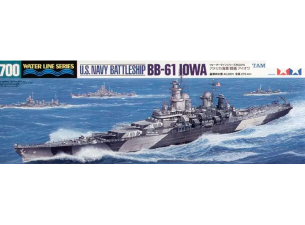 US Navy slagskib BB-61 Iowa Tamiya 1:700 Byggesæt 