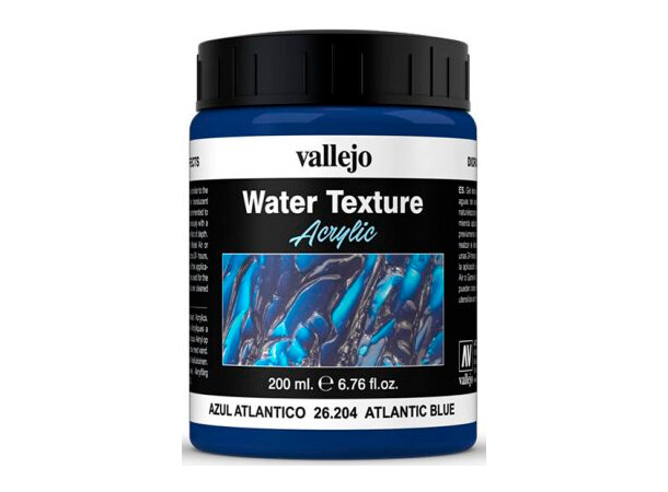 Vallejo Water Texture Atlantic Blu 200ml Water Texture Acrylic 