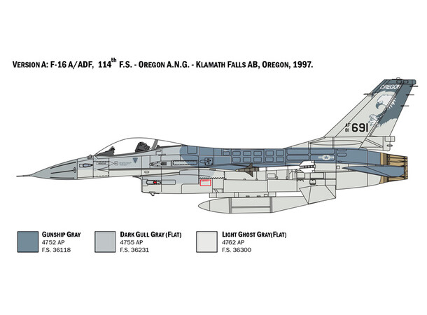 F-16 A Fighting Falcon 31,5 cm Italeri 1:48 Byggesæt 