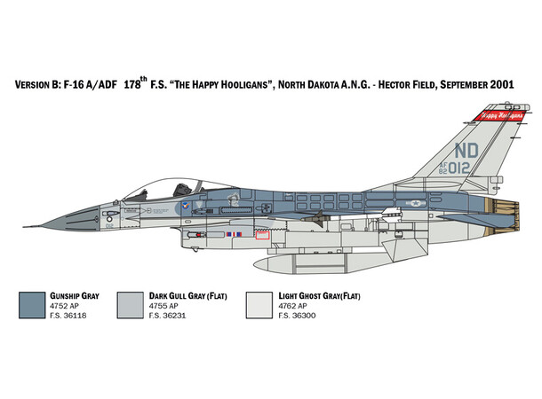 F-16 A Fighting Falcon 31,5 cm Italeri 1:48 Byggesæt 