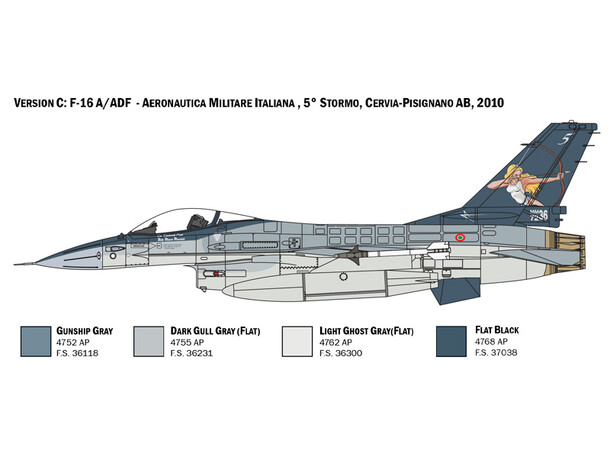 F-16 A Fighting Falcon 31,5 cm Italeri 1:48 Byggesæt 