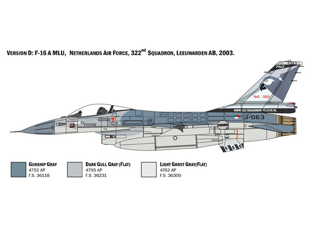 F-16 A Fighting Falcon 31,5 cm Italeri 1:48 Byggesæt 