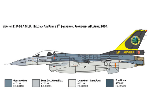 F-16 A Fighting Falcon 31,5 cm Italeri 1:48 Byggesæt 