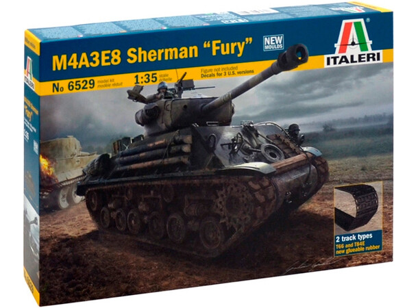 M4A3E8 Sherman Fury Italeri 1:35 byggesæt 