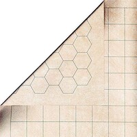 RPG Battlemat 66x60 cm - Rute 3,8 cm 23,5x26" Vendbar ruter/hex 3,8 cm