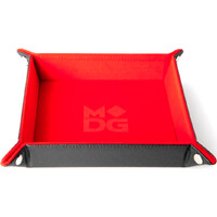 RPG Dice Tray Folding (25x25 cm), rød Sammenklappelig Dice Tray i læder