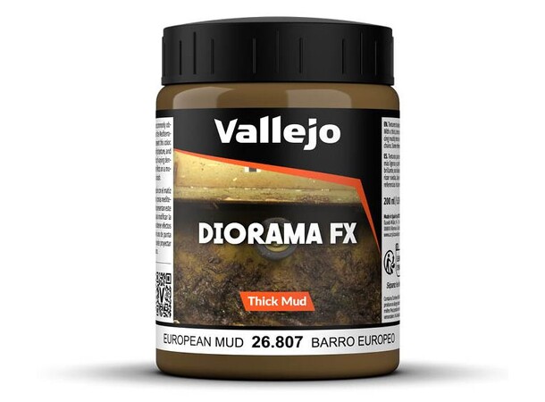 Vallejo Texture European Mud 200 ml Thick Mud Texture Acrylic 