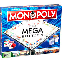 Monopoly Mega Edition Brætspil 12 ekstra felter 8 flere gadenavne