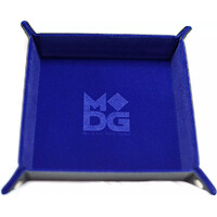 RPG Dice Tray Folding (25x25cm) Mørkeblå Sammenklappelig Dice Tray i læder