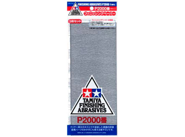 Tamiya Finishing Abrasives P2000 - 3 stk Poleringspapir P2000 
