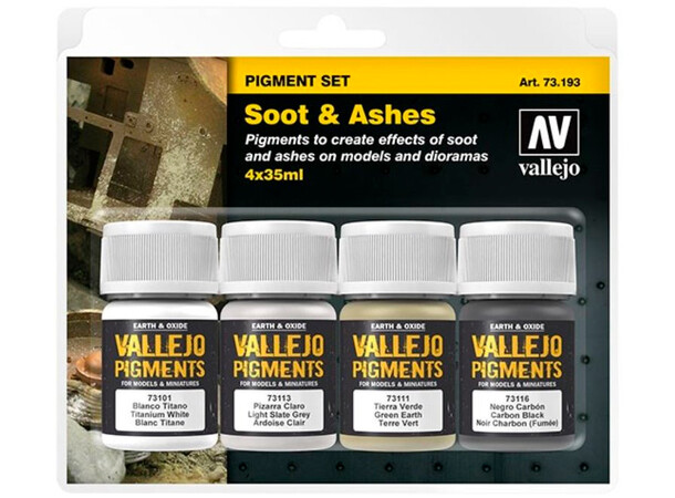 Vallejo Pigment Set Soot & Ashes 