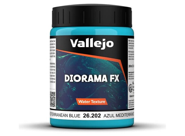 Vallejo Water Mediterranean Blue 200 ml Water Texture Acrylic 