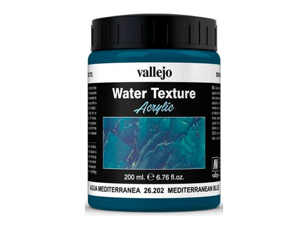 Vallejo Water Mediterranean Blue 200 ml Water Texture Acrylic 
